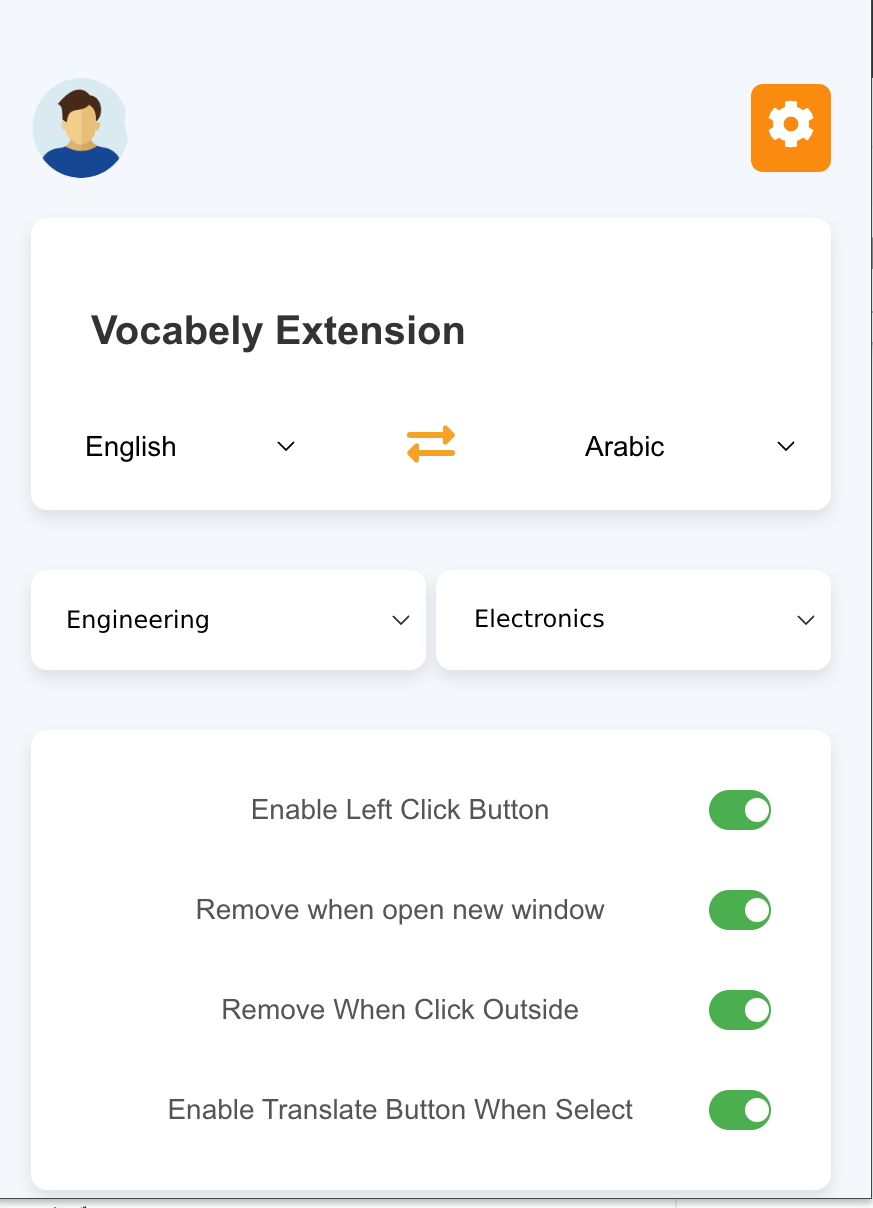 Vocabely browser Extension